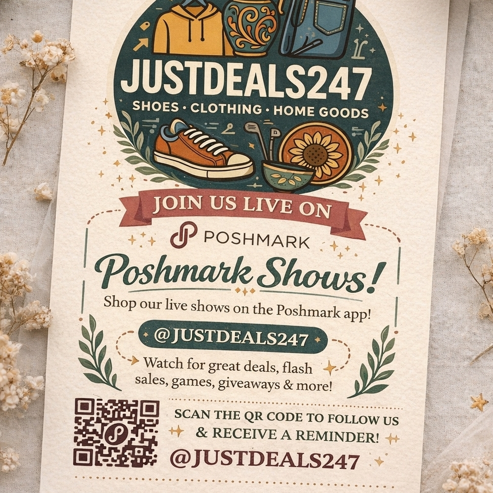 JustDeals247 Poshmark Live Event Flyer‎